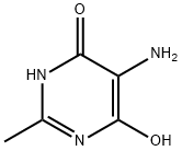 5-アミノ-4,6-ジヒドロキシ-2-メチルピリミジン 化学構造式