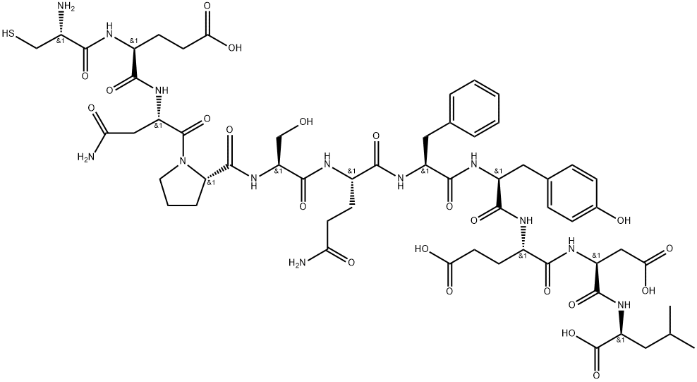 cysteinyl-glutamyl-asparaginyl-prolyl-serinyl-glutaminyl-phenylalanyl-tyrosyl-glutamyl-aspartyl-leucine Structure