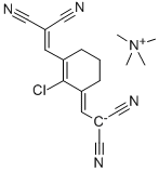 METHANAMINIUM, N,N,N-TRIMETHYL-, SALT WITH [[2-CHLORO-3-(2,2-DICYANOETHENYL)-2-CYCLOHEXEN-1-YLIDENE]METHYL]PROPANEDINITRILE (1:1) Struktur