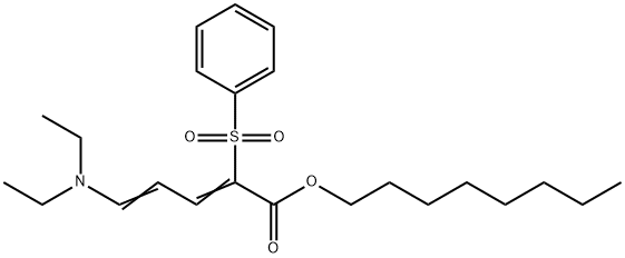 5-N,N-二乙基氨基-2-苯基磺酰基-2,4-戊二烯酸辛酯,98835-90-6,结构式