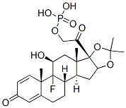 9-fluoro-11beta,21-dihydroxy-16alpha,17-(isopropylidenedioxy)pregna-1,4-diene-3,20-dione 21-(dihydrogen phosphate) 结构式