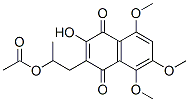 (-)-2-(2-Acetoxypropyl)-3-hydroxy-5,7,8-trimethoxy-1,4-naphthalenedione 结构式