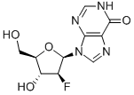 9-(2-脱氧-2-氟-beta-D-阿拉伯呋喃糖基)-1,9-二氢-6H-嘌呤-6-酮, 98983-40-5, 结构式