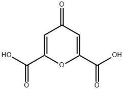 4-オキソ-4H-ピラン-2,6-ジカルボン酸 化学構造式