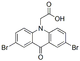 10(9H)-Acridineacetic acid, 2,7-dibromo-9-oxo- Struktur