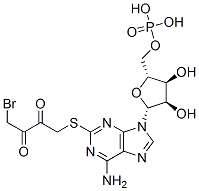 2-((4-bromo-2,3-dioxobutyl)thio)adenosine 5'-monophosphate Structure