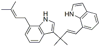 3-[(E)-3-(1H-インドール-7-イル)-1,1-ジメチル-2-プロペニル]-7-(3-メチル-2-ブテニル)-1H-インドール 化学構造式