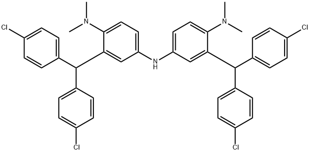 1,4-Benzenediamine, 2-(bis(4-chlorophenyl)methyl)-N4-(3-(bis(4-chlorop henyl)methyl)-4-(dimethylamino)phenyl)-N1,N1-dimethyl-, 99123-36-1, 结构式