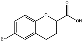 2H-1-BENZOPYRAN-2-CARBOXYLIC ACID, 6-BROMO-3,4-DIHYDRO- 化学構造式