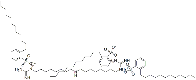 1,1'-Iminodi(octamethylene)diguanidinium tris(dodecylbenzenesulfonate) Struktur