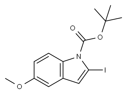 tert-butyl 2-iodo-5-Methoxy-1H-indole-1-carboxylate Struktur
