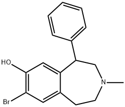 rac-(5R*)-8-ブロモ-2,3,4,5-テトラヒドロ-3-メチル-5-フェニル-1H-3-ベンゾアゼピン-7-オール 化学構造式