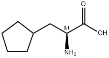 (S)-2-アミノ-3-シクロペンチルプロパン酸 化学構造式