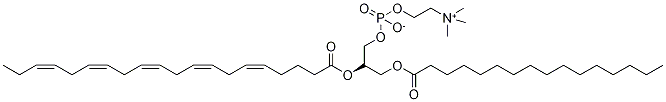 パルミトイルエイコサペンタエノイルホスファチジルコリン 化学構造式