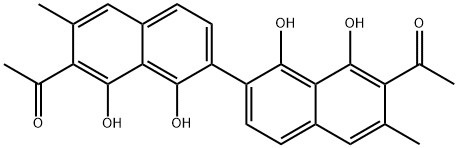 7,7'-Diacetyl-6,6'-dimethyl-2,2'-binaphthalene-1,1',8,8'-tetrol Structure