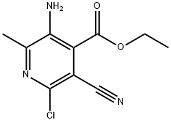 3-氨基-6-氯-5-氰基-2-甲基异烟酸乙酯 结构式