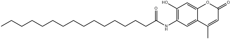 6-Hexadecanoylamido-4-methylumbelliferone 化学構造式