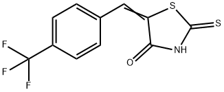 (5E)-2-メルカプト-5-[4-(トリフルオロメチル)ベンジリデン]-1,3-チアゾール-4(5H)-オン 化学構造式