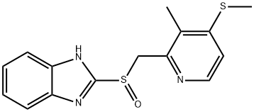 4-Desmethoxypropoxyl-4-methylthio Rabeprazole Structure