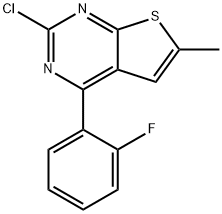 2-Chloro-4-(2-fluorophenyl)-6-methylthieno[2,3-d]pyrimidine, 99499-25-9, 结构式