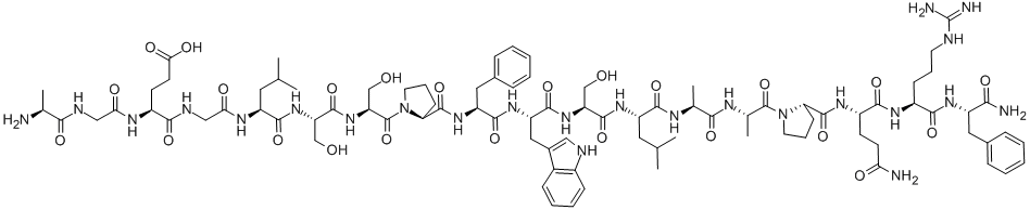 A-18-F-NH2;H-ALA-GLY-GLU-GLY-LEU-SER-SER-PRO-PHE-TRP-SER-LEU-ALA-ALA-PRO-GLN-ARG-PHE-NH2,99588-52-0,结构式