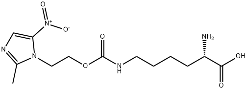 1-(2-hydroxyethyl)-2-methyl-5-nitroimidazole N-(5-carboxy-5-aminopentane)carbamate Structure