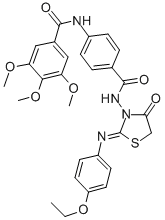 Benzamide, N-(4-(((2-((4-ethoxyphenyl)imino)-4-oxo-3-thiazolidinyl)ami no)carbonyl)phenyl)-3,4,5-trimethoxy- Structure