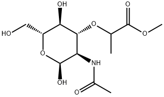 2-アセトアミド-3-O-(D-1-カルボキシエチル)-2-デオキシ-2-D-グルコースメチルエステル 化学構造式