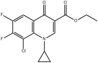ethyl 8-chloro-1-cyclopropyl-6,7-difluoro-1,4-dihydroquinoline-4-oxo-3-carboxyla  Structure