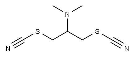 2-Dimethylamino-1,3-di(thiocyanato)propane Struktur