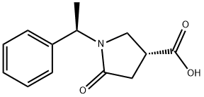 (1′R,3R)-1-(1′-フェニルエチル)-5-オキソ-3-ピロリジンカルボン酸 化学構造式