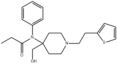 N-(4-(Hydroxymethyl)-1-(2-(2-thienyl)ethyl)-4-piperidinyl)-N-phenylpro panamide Struktur