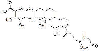 (3a,5b,7a,12a)-24-[(carboxymethyl)amino]-1,12-dihydroxy-24-oxocholan-3-yl b-D-glucopyranosiduronic acid Struktur