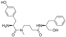 4-[[(2S)-2-amino-3-(4-hydroxyphenyl)propanoyl]-methyl-amino]-N-[(2S)-1 -hydroxy-3-phenyl-propan-2-yl]butanamide Struktur