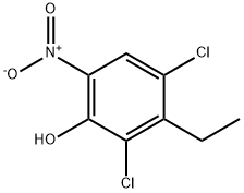 2,4-ジクロロ-3-エチル-6-ニトロフェノール 化学構造式