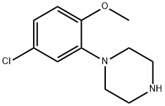 1-(5-クロロ-2-メトキシ-フェニル)-ピペラジン塩酸 化学構造式