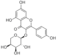 山奈酚-3-O-阿拉伯糖苷 结构式