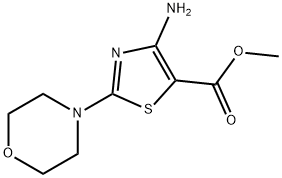 4-アミノ-2-モルホリノ-1,3-チアゾール-5-カルボン酸メチル 化学構造式