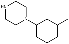 1-(3-メチルシクロヘキシル)ピペラジン 化学構造式
