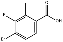 4-溴-3-氟-2-甲基苯甲酸, 1349716-97-7, 结构式