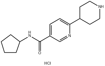 N-cyclopentyl-6-piperidin-4-ylnicotinamide dihydrochloride Struktur