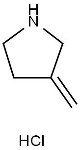 3-メチレンピロリジン塩酸塩 化学構造式