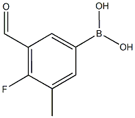 4-Fluoro-3-formyl-5-methylphenylboronic acid Struktur