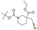 1-BOC-3-氰甲基-3-哌啶甲酸乙酯,,结构式