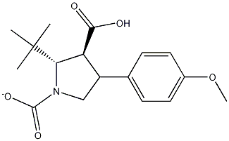 1,1-Dimethylethyltrans-3-carboxy-4-(4-methoxyphenyl)pyrrolidine-1-carboxylate Struktur