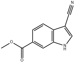 3-cyano-1H-Indole-6-carboxylic acid methyl ester Struktur