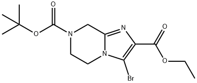 7-tert-butyl 2-ethyl 3-bromo-5,6-dihydroimidazo[1,2-a]pyrazine-2,7(8H)-dicarboxylate Struktur