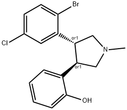 trans-N-Methyl-3-(2-hydroxyphenyl)-4-(2-bromo-5-chlorophenyl)pyrrolidine Structure