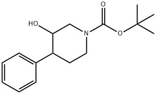 1-BOC-3-ヒドロキシ-4-フェニルピペリジン 化学構造式