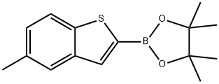 4,4,5,5-四甲基-2-(5-甲基苯并[B]噻吩-2-基)-1,3,2-二氧硼杂环戊烷, 1001200-61-8, 结构式